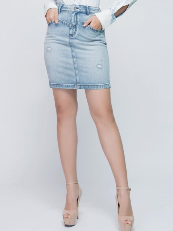 Chân váy jean dáng bút chì